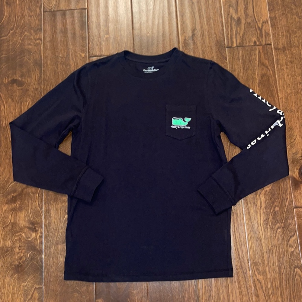 NWT VV Boys' Glow-In-The-Dark Frankenwhale Long-Sleeve Pocket Tee szs M & L